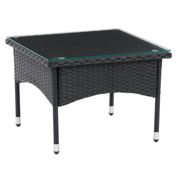 Table d'appoint rectangulaire en rotin Parksville de CorLiving, 23 po x 23 po