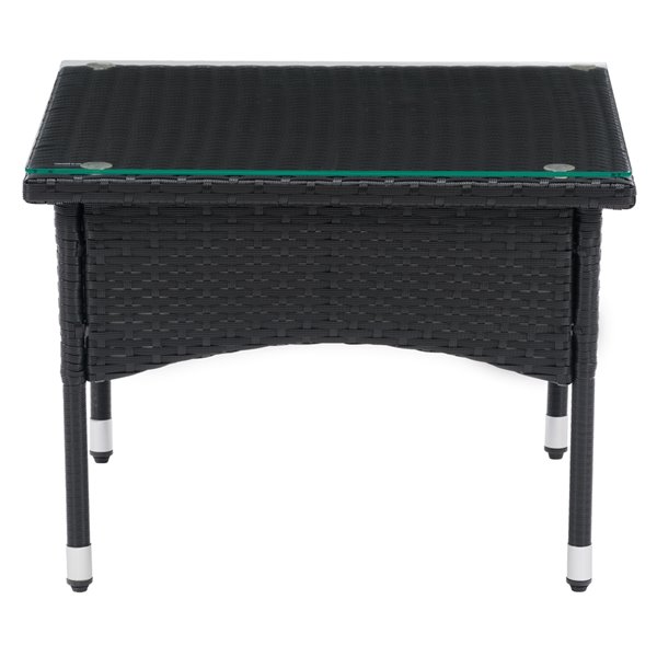 Table d'appoint rectangulaire en rotin Parksville de CorLiving, 23 po x 23 po