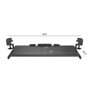 Plateau à clavier ajustable Airlift 360 noir moderne/contemporain 31,5 po de Seville Classics