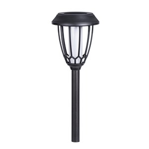 Lumière de sentier solaire DEL noire 12x plus lumineux de Sterno Home, paquet de 4