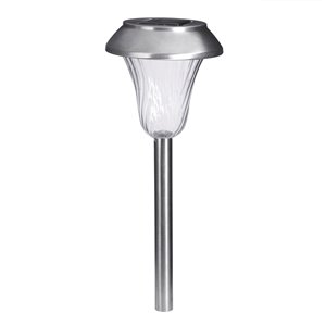 Lumière de sentier solaire DEL en acier inoxydable 2x plus lumineux de Sterno Home, paquet de 6
