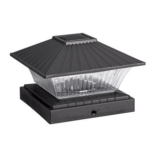 Luminaire de poteau solaire DEL noir 5x plus lumineux de Sterno Home