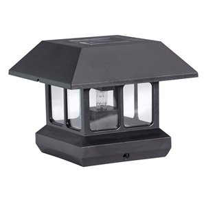 Luminaire de poteau solaire DEL noir standard de Sterno Home