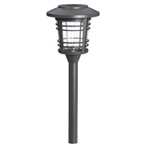 Lumière de sentier solaire DEL grise 12x plus lumineux de Sterno Home, paquet de 6