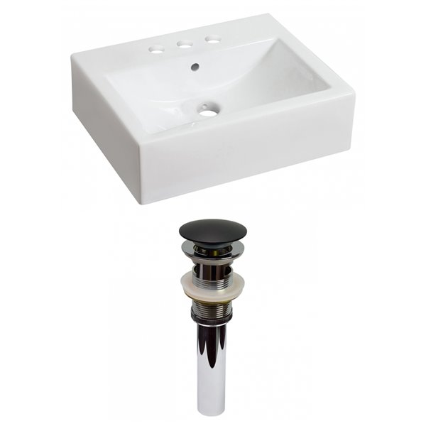 American Imaginations White Ceramic Vessel Rectangular Bathroom Sink   330792712 MainImage 001 L 