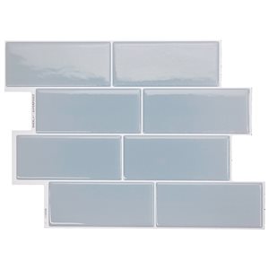 Smart Tiles Metro Babe 11.56-in x 8.38-in Blue 3D Peel and Stick Self-Adhesive Wall Tiles - 4-Pack