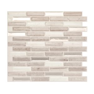 Smart Tiles Milenza Vasto 10.2-in x 9-in Beige 3D Peel and Stick Self-Adhesive Wall Tiles - 4-Pack