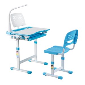 United Canada Avicenna 26-in Blue Modern/Contemporary Kids Desk and Chair Set with LED Light and Bookholder