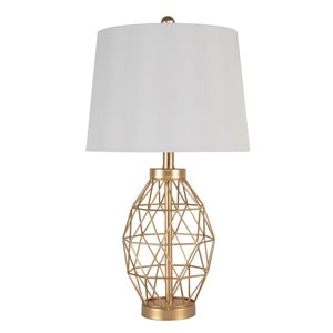 Lampe de table standard de 25,5 po avec abat-jour en tissu et interrupteur marche/arrêt par Scott Living, lot de 1, doré