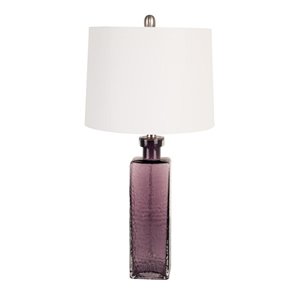 Lampe de table standard de 27 po avec abat-jour en tissu et interrupteur à 3 voies par Scott Living, violet, lot de 1
