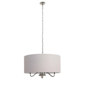 Luminaire suspendu moderne Kerry avec abat-jour et lumière incandescente par Scott Living, moyen, nickel brossé