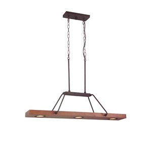 Luminaire d'îlot industriel LED en métal par Scott Living, bronze