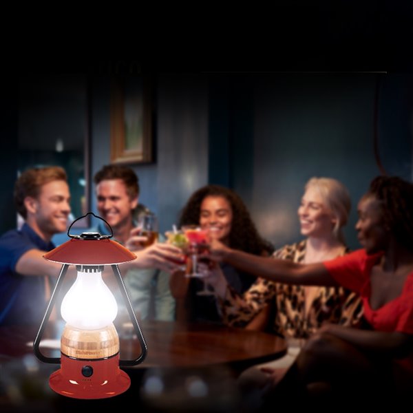 Tru De-Light Romantico 240 Lumens LED Rechargeable Red Camping Lantern ( Battery Included )