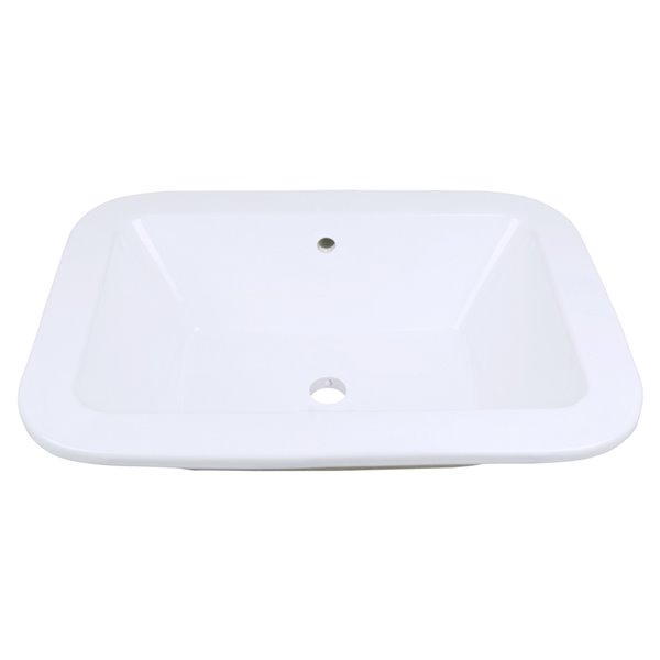 American Imaginations White Ceramic Undermount Rectangular Bathroom Sink - Overflow Drain Included (16-in x 21.75-in)