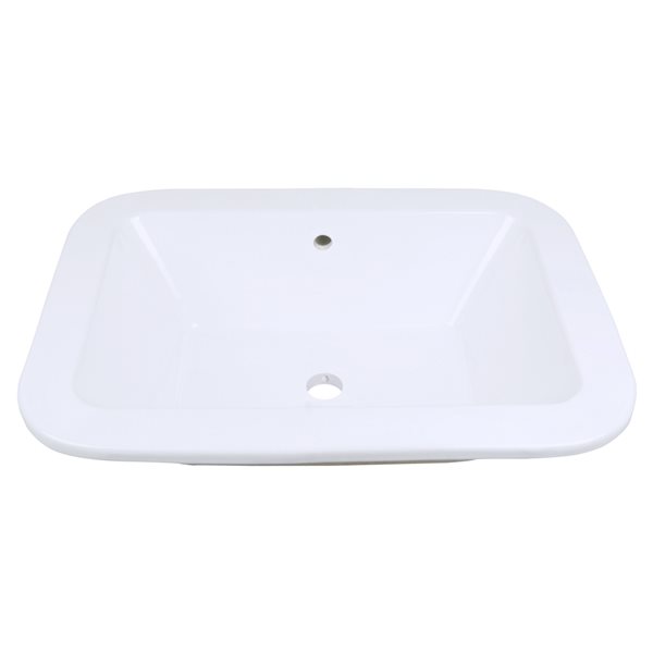 American Imaginations Ceramic Undermount Rectangular White Bathroom Sink - Overflow Drain Included (16-in x 21.75-in)
