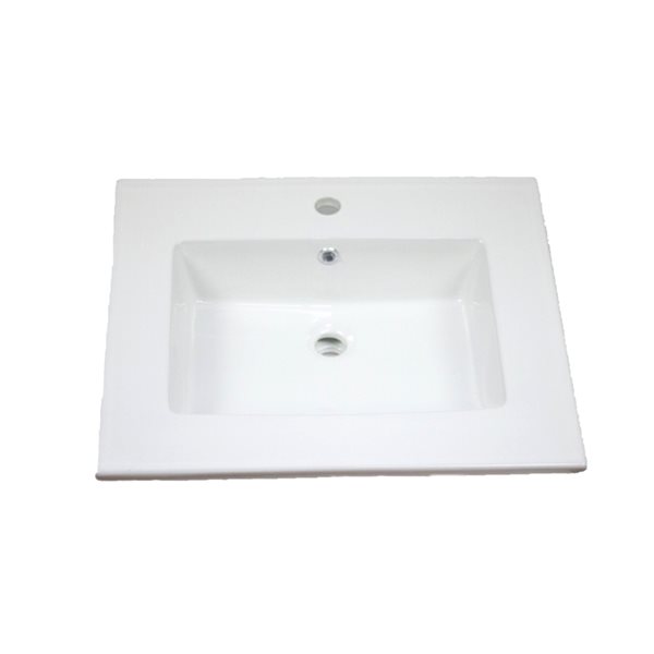American Imaginations Flair Enamel Glaze Fire Clay Single Sink 25-in Bathroom Vanity Top