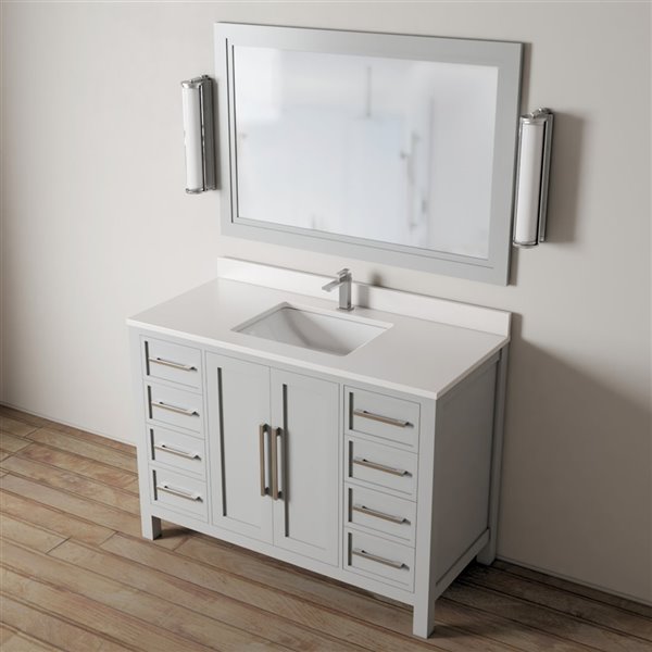 Urban Woodcraft Forest Made 48-in Grey Single Sink Bathroom Vanity with ...