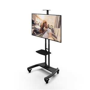 Support de plancher pour TV TygerClaw LCD84116G avec tablette pour  équipement, noir, 37 à 70 po