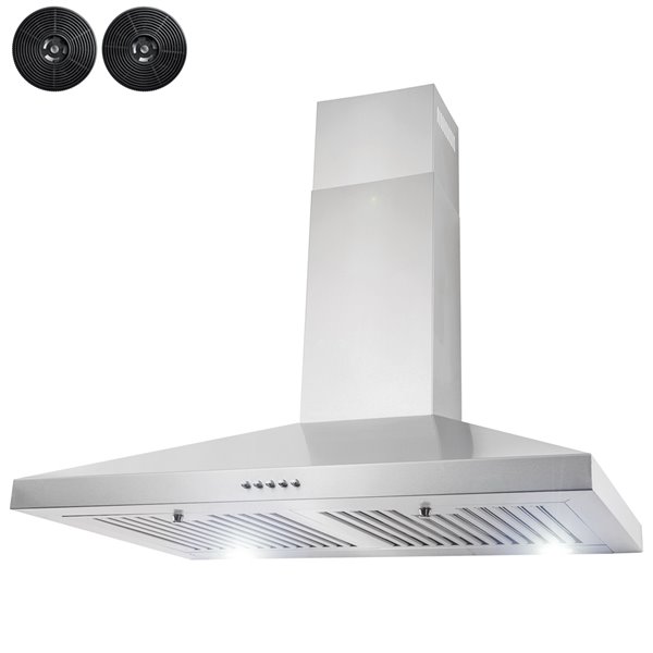 AKDY 30-in Stainless Steel Convertible Wall-Mounted Range Hood With Charcoal Filter Included