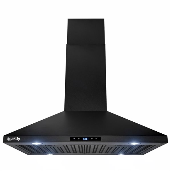 AKDY 30-in Convertible Black Painted Island Range Hood