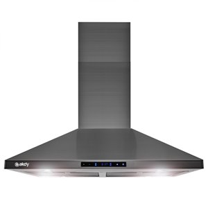 AKDY 30-in Black Stainless Steel Convertible Island Range Hood