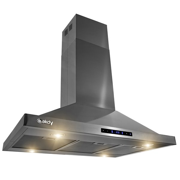 AKDY 36in Convertible Black Stainless Steel Island Range Hood RH0408