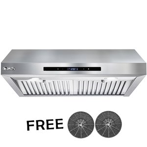 AKDY Ducted 30-in Stainless Steel Undercabinet Range Hood With Charcoal Filter Included
