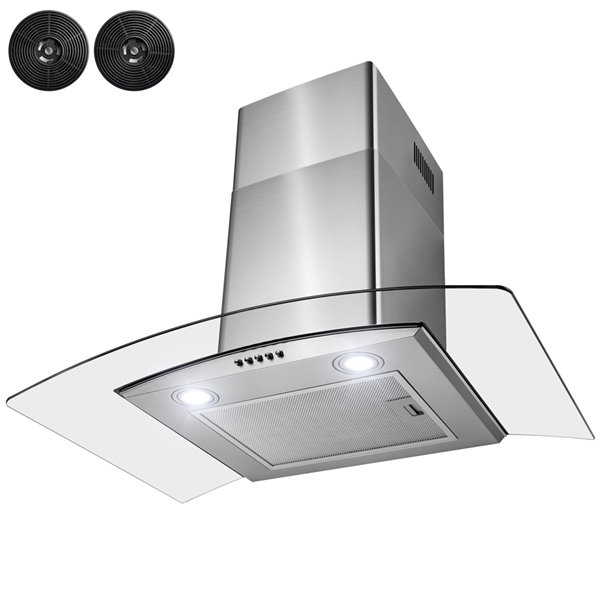 AKDY 30in Convertible Stainless Steel WallMounted Range Hood Charcoal Filter Included RH0454