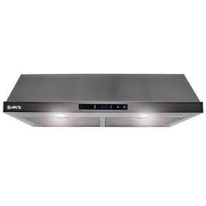 AKDY 30-in Convertible Black Stainless Steel Undercabinet Range Hood
