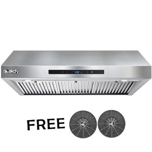 AKDY 36-in Ducted Stainless Steel Undercabinet Range Hood - Charcoal Filter Included