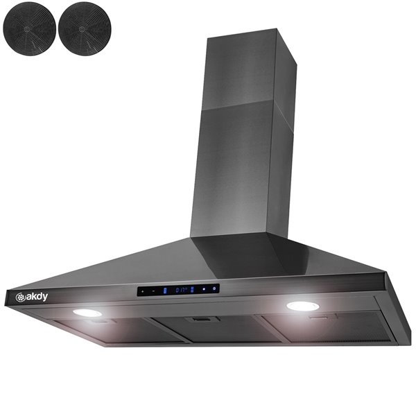 KitchenAid 30-in 600-CFM Convertible Stainless Steel Wall-Mounted Range Hood  with Charcoal Filter in the Wall-Mounted Range Hoods department at