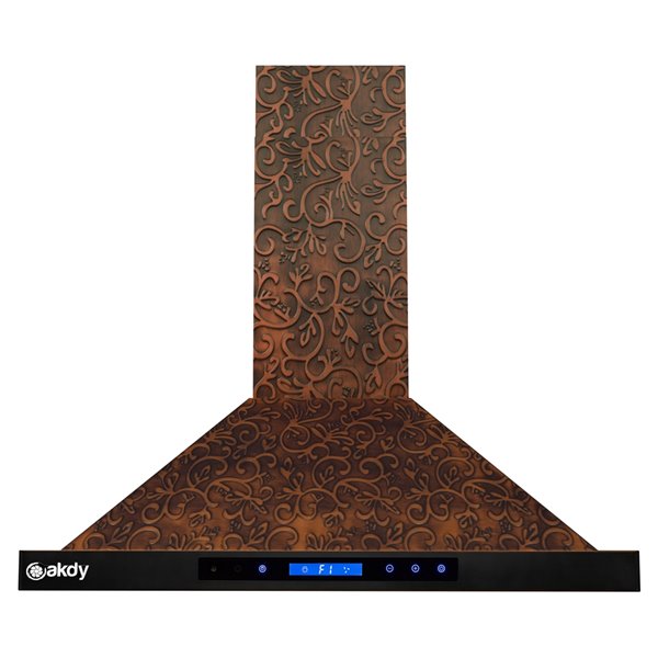 AKDY 30-in Convertible Embossed Copper Wall-Mounted Range Hood