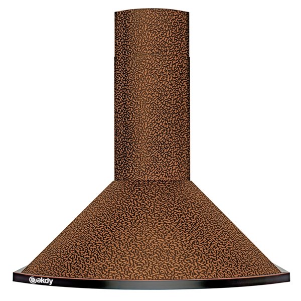 AKDY Convertible Embossed Copper 30-in Wall-Mounted Range Hood