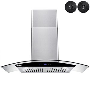 AKDY 30-in Convertible Stainless Steel Wall-Mounted Range Hood With Charcoal Filter Included