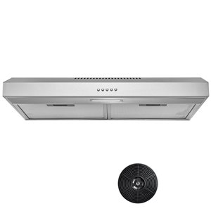 Hotte sous armoire convertible en acier inoxydable 24 po de AKDY avec filtre de charbon inclus