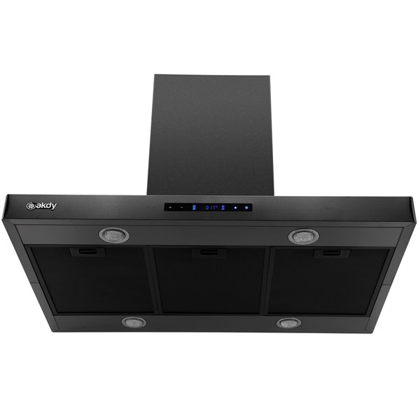 AKDY 36in Black Stainless Steel Island Range Hood Convertible RH0483
