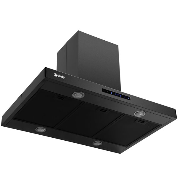 AKDY 36in Black Stainless Steel Island Range Hood Convertible RH0483