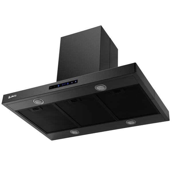 AKDY 36-in Black Stainless Steel Island Range Hood - Convertible RH0483 ...