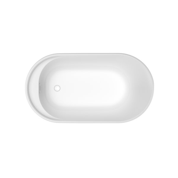 MAAX Davis 32-in x 58-in x 28-in White AcrylX Oval Freestanding Bathtub with Reversible Drain