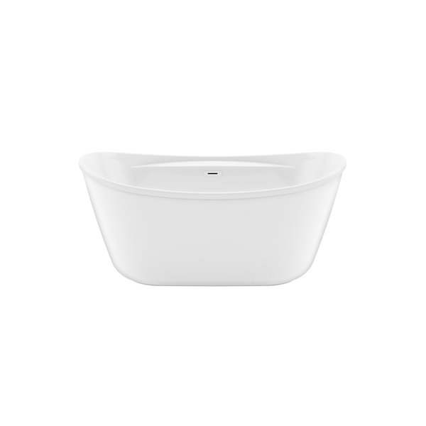 MAAX Suna 32-in x 58-in x 27-in White AcrylX Oval Freestanding Bathtub with Centre Drain