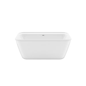 Baignoire autoportante Kai par MAAX rectangulaire en AcrylX blanc de 32 po x 58 po x 23 po avec drain central