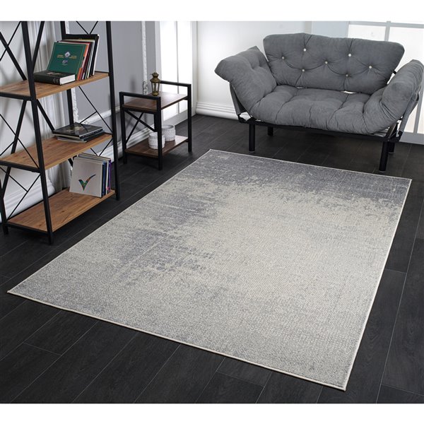 La Dole Rugs Logan Rustic Modern Area Rug - 8 ft. x 10 ft. - Grey