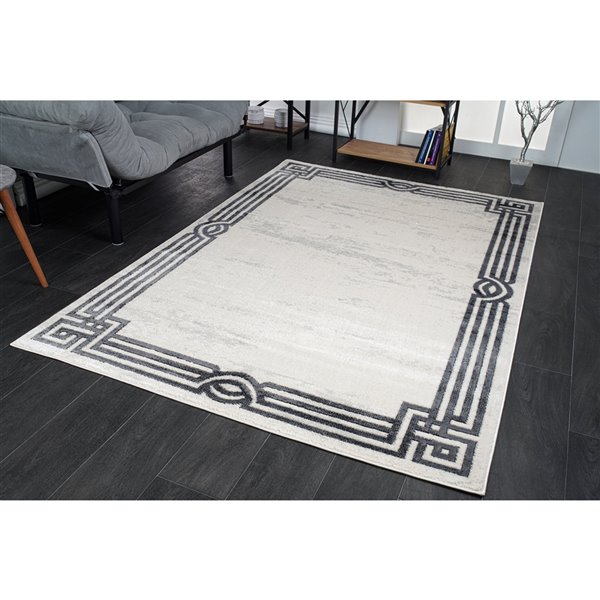 La Dole Rugs Modern Straps Area Rug - 3 ft. x 5 ft. - Light Grey