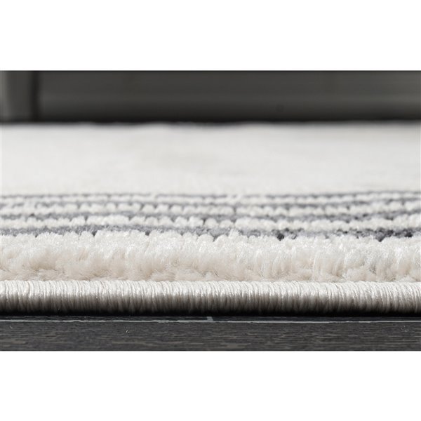 La Dole Rugs Modern Straps Area Rug - 3 ft. x 5 ft. - Light Grey