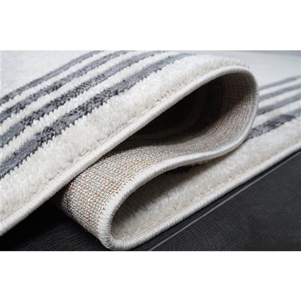 La Dole Rugs Modern Straps Area Rug - 3 ft. x 5 ft. - Light Grey