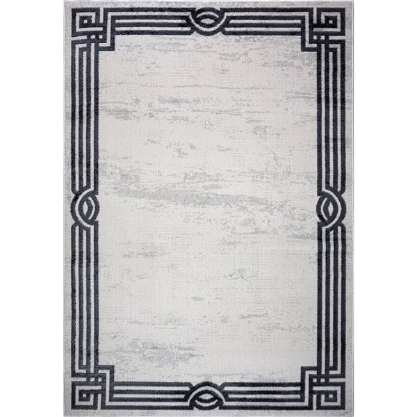 La Dole Rugs Modern Straps Area Rug - 3 ft. x 5 ft. - Light Grey