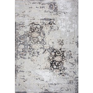 LaDole Rugs Rustic Modern Persian Area Rug - 3 ft. x 10 ft. - Ivory/Brown
