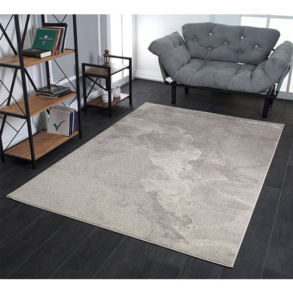 La Dole Rugs Logan Marble Modern Area Rug - 5 ft. x 7 ft. - Beige Cream