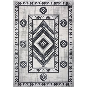 LaDole Rugs Modern Geometric Area Rug - 8 ft. x 10 ft. - Light Grey