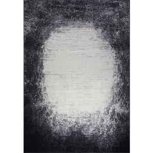 LaDole Rugs Modern Plain Solid Area Rug - 3 ft. x 10 ft. - Light Grey